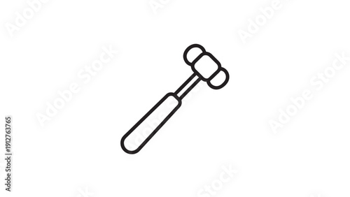 Reflex Hammer Vector Medical Diagnostic Minimalist Icon