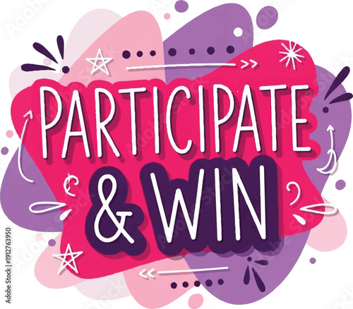 Contest and Giveaway Promotional Text Logo Set Vector Illustration