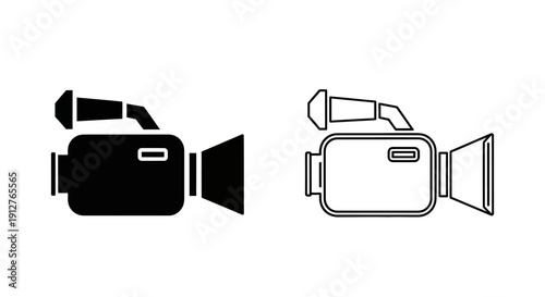Professional video cameras, high-quality recording equipment, digital cameras Vector