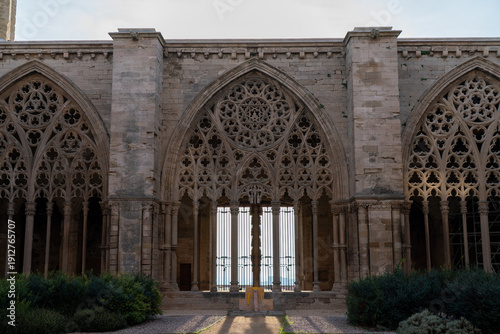 Vászonkép Gothic cloister of La Seu Vella Cathedral in Lleida, Catalonia, Spain