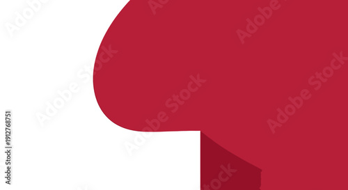 Deep Red Abstract Background with Curved Corner and Minimalist White Copy Space. Modern Graphic Design Template for Banner, Presentation, or Sale.