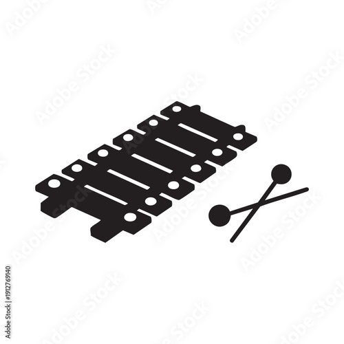 Xylophone Glyph Icon vector illustration