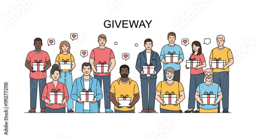 Diverse Group of People Holding Prizes.