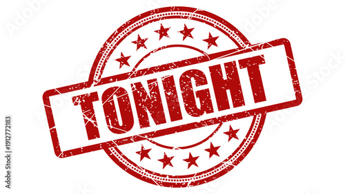 Tonight red stamp with grunge texture