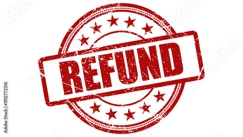 Refund red stamp with grunge texture