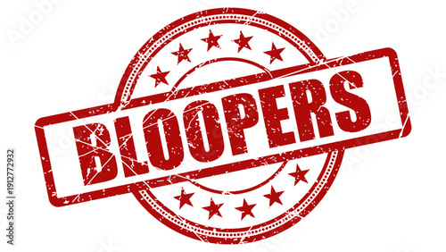 Bloopers red stamp with grunge texture