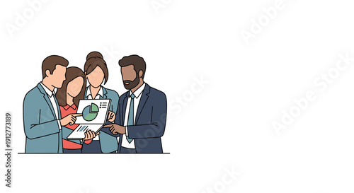 Group of Business Professionals Discussing Project.