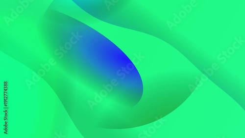 Abstract Green Background with Blue Shapes.