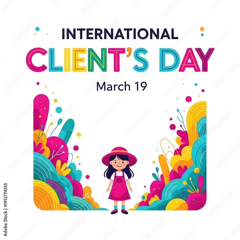 Fototapeta premium INTERNATIONAL CLIENT'S DAY Illustration