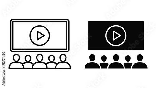 Presentation and video conference icons