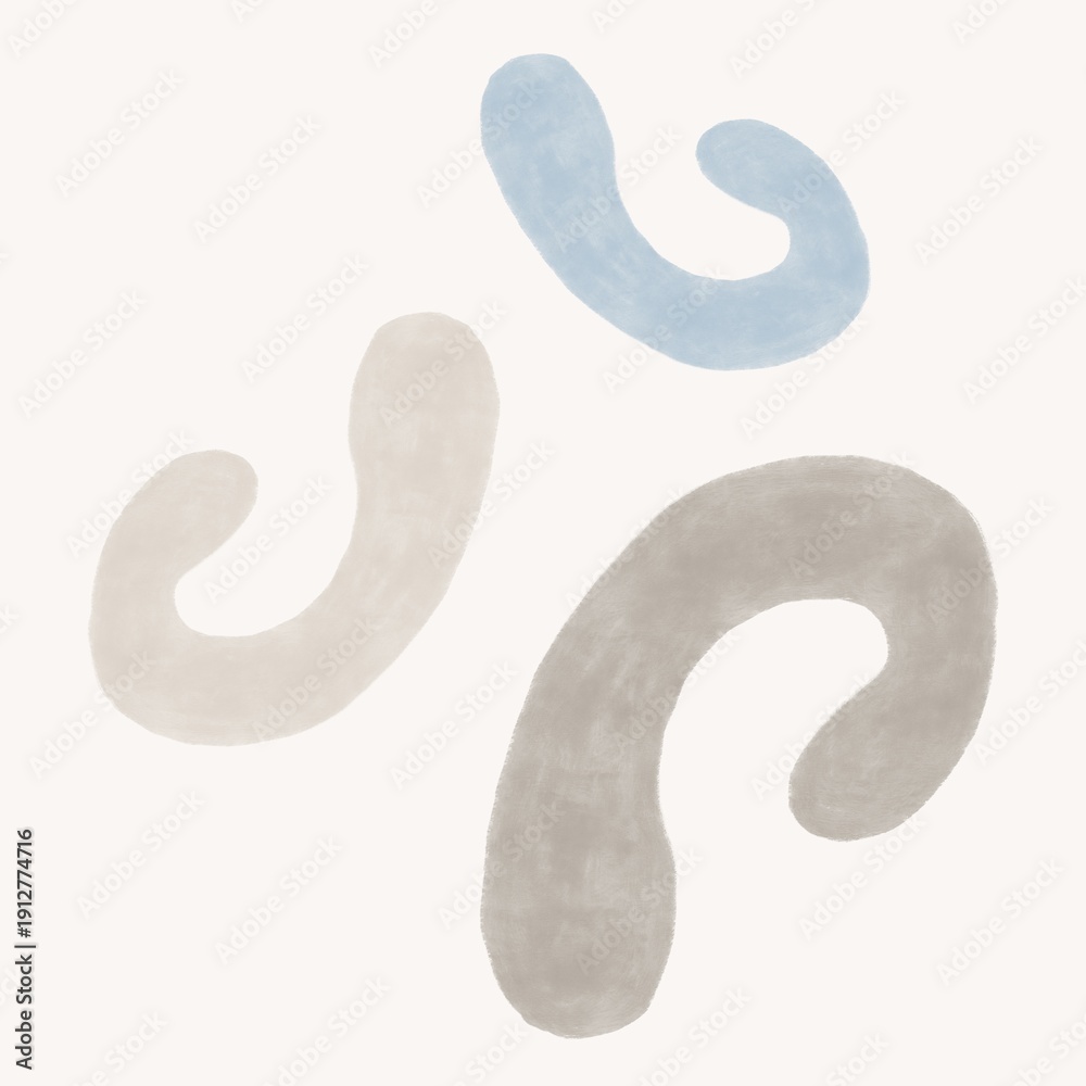 Fototapeta premium Hand Painted Abstract Square Shapes in Soft Blue and Beige