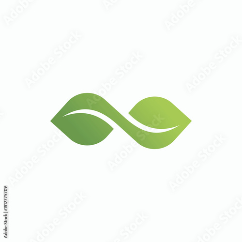 Green leaves logo design representing nature and environment simple and elegant.