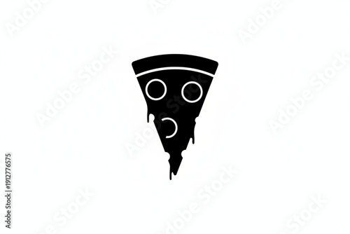 Pizza Slice Silhouette: A minimalist, striking silhouette of a pizza slice, featuring dripping cheese, evokes instant appetite appeal.