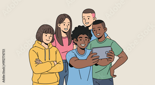 Diverse Group of Young Adults Together.