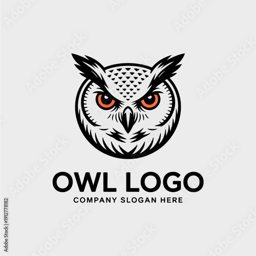 A visually striking and artistic representation of an owl in a logo design that conveys wisdom, creativity, and professionalism for brand identity.