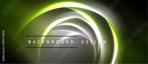 Abstract neon swirls, vibrant green gradients, smooth curves. Modern design element for digital backgrounds, presentations.