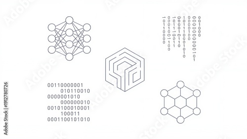 Abstract digital network and binary code