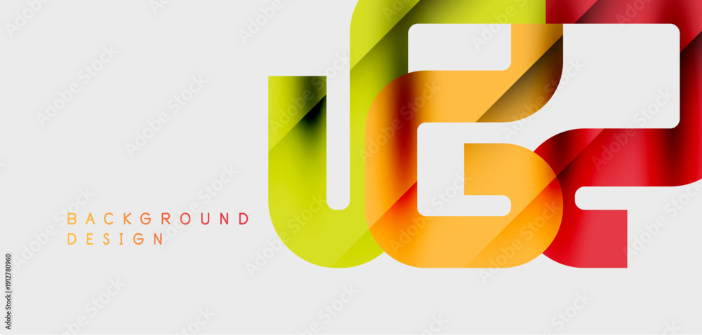Fototapeta premium Abstract colorful lines create dynamic background. Overlapping shapes suggest movement, modern design aesthetic. Bright hues dominate composition.