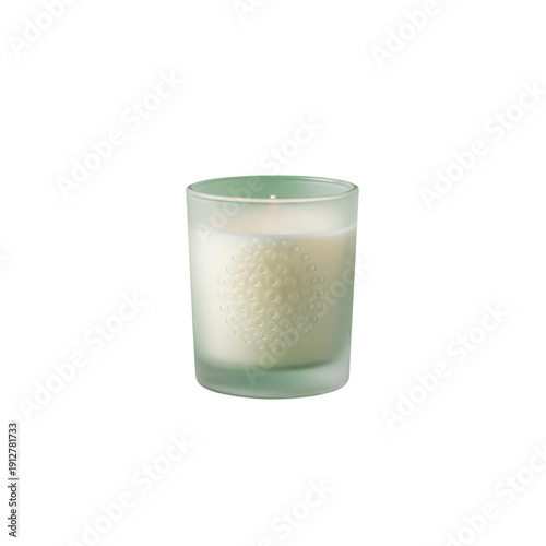 Glass candle with decorative holes On Transparent Background