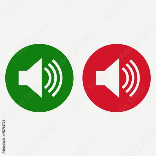 Speaker icons for sound on and off Vector