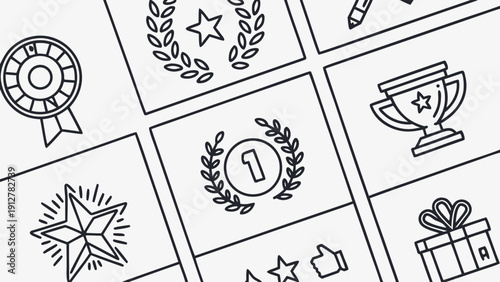 A collection of various awards and prizes icons Vector