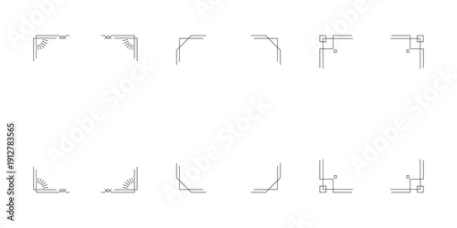 シンプルなラインのコーナーフレーム3個セット