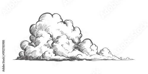 Black and of a large cumulus cloud formation weather storm