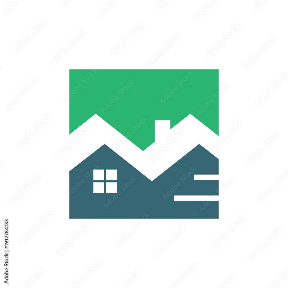 Obraz premium Modern house logo illustration design