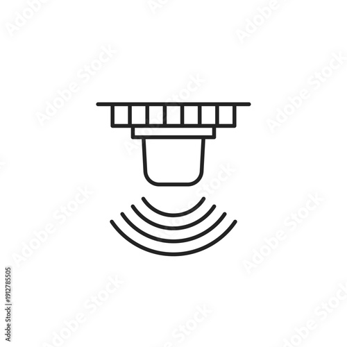 black thin line motion or humidity sensor icon