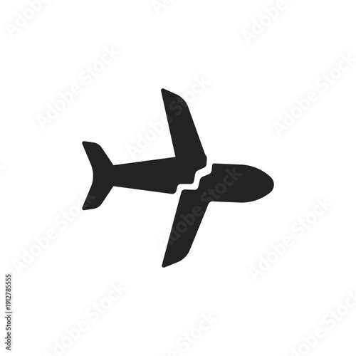airplane accident icon like insurance case