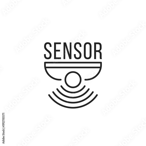 thin line motion sensor icon for smart home