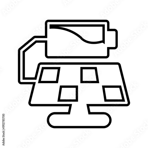 Solar cell and battery icon