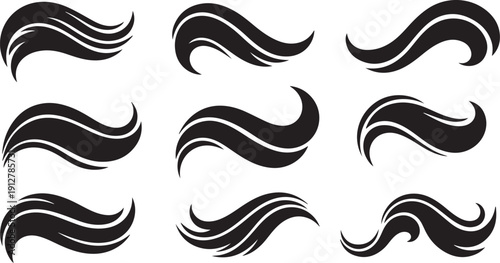 Set of black and white abstract wave designs collection