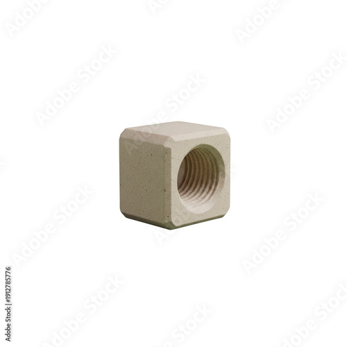 Square nut with internal thread On Transparent Background