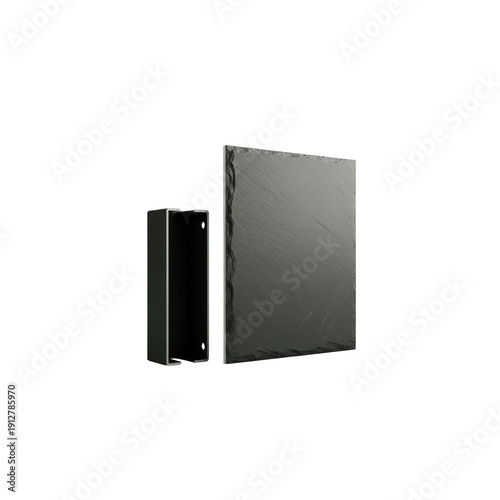 Slate serving board and metal holder