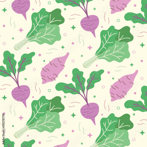 seamless pattern with vegetable and beetroot design. fresh healthy food concept.