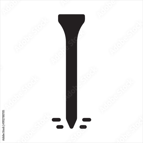 Black solid icon for tee stick