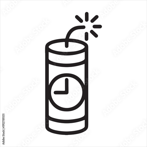 Clock bomb explosion time bomb danger icon