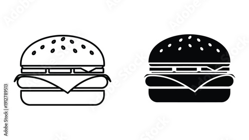 Burger icons in black and white