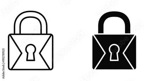 Padlock icons in black and white