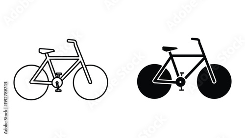 Bicycle outline and silhouette