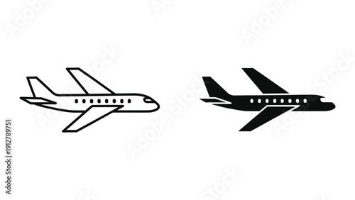 Two airplanes in black and white