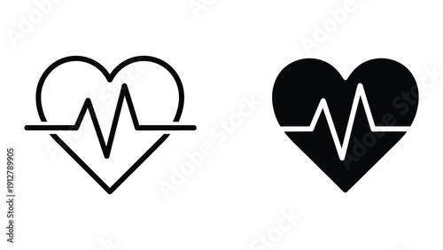 Heartbeat icon set