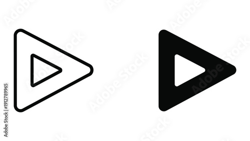 Free Download Play button icons in black and white - GFXLoad