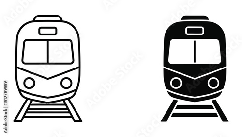 Two subway trains on the tracks