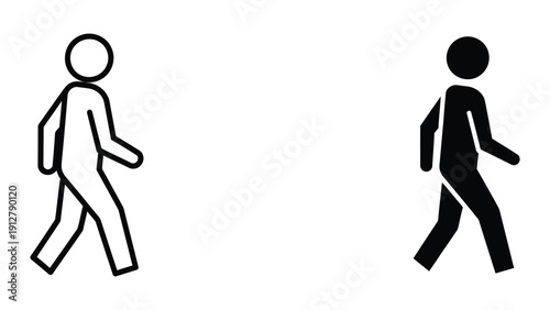 Silhouette of walking people