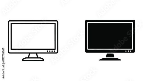 Computer monitor icon set