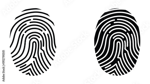 Fingerprint icons in black and white
