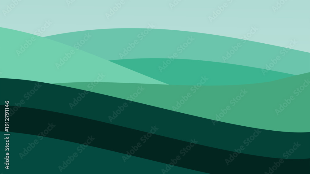 Obraz premium Abstract green wave landscape background for eco friendly design