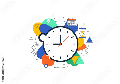 Clock Time Management Productivity Concept.